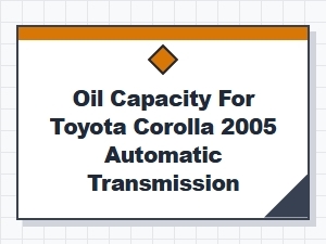 Oil Capacity for Toyota Corolla Automatic Transmission