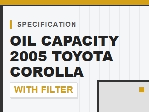 Toyota Corolla Oil Capacity with Filter Change