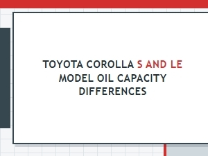 Understanding Oil Capacity Differences in Toyota Corolla S and Le Models